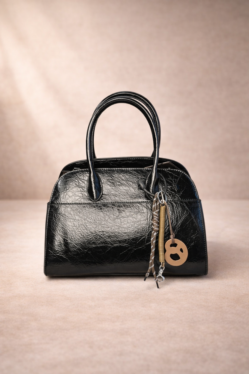 Midnight Noir Elegant Top-Handle Bag