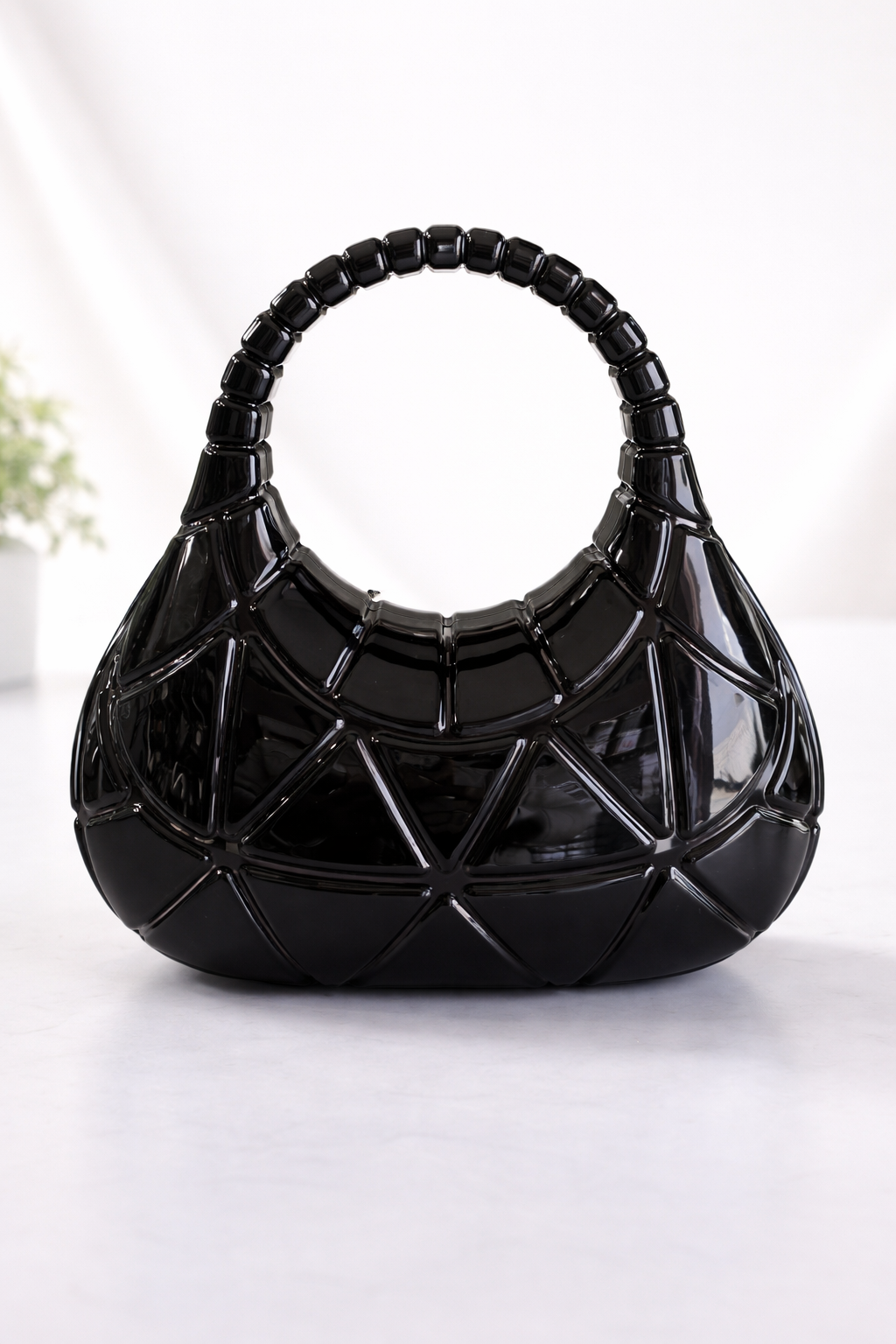 Glossy Black Designer Mini Handbag – Luxury Everyday Bag