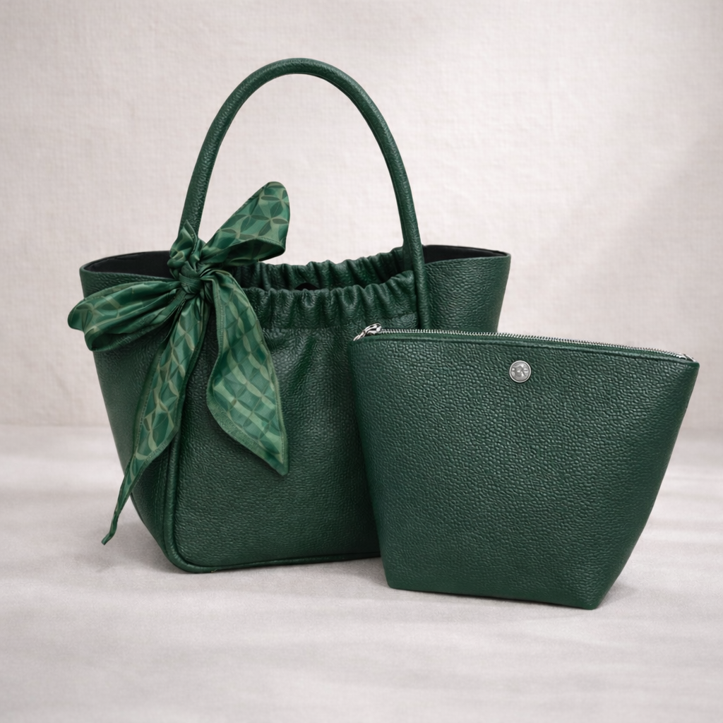 Scarf Detail Structured Tote Bag – Beige